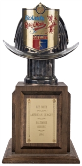 1994 Lee Smith Signed & Inscribed American League Rolaids Relief Pitcher Of The Year Trophy (Smith LOA)